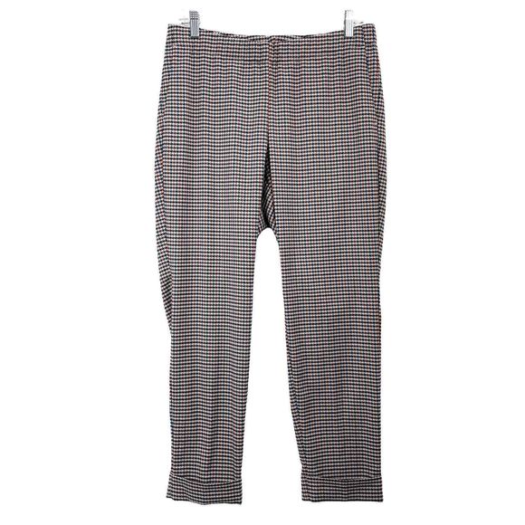 J.Jill Pull On Pants Houndstooth Multicolor Cuffed Ankle Petite 12P - Picture 1 of 6